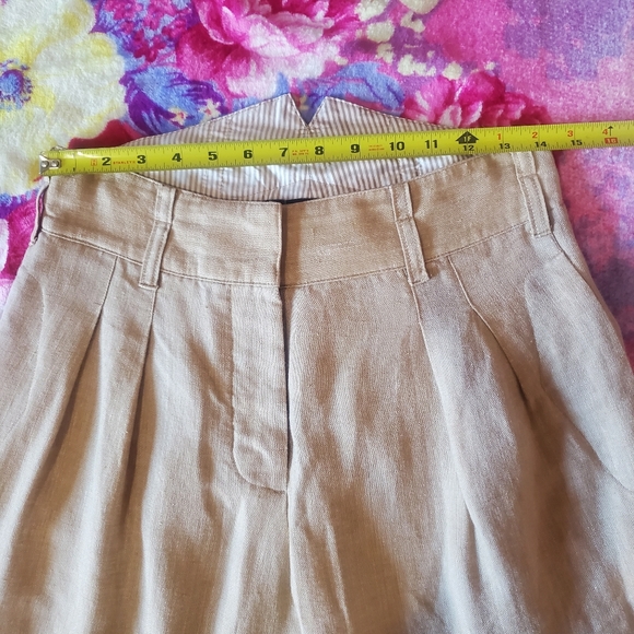 Express Linen Blend Pleated Pants Trousers Buckle Back Size 2 Poet Old Money - Picture 15 of 16